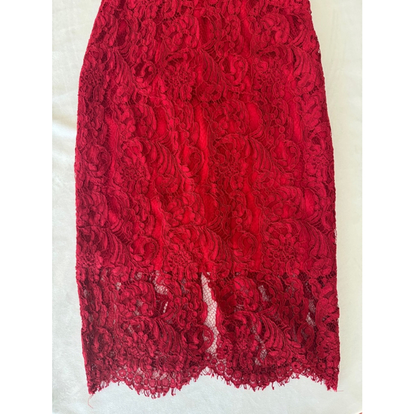 Women's Lulus Red Midi Lace formal Bodycon Dress size EXTRA SMALL - Picture 4 of 9